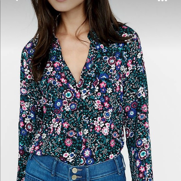 Express Tops - Express Portofino Slim Fit Floral